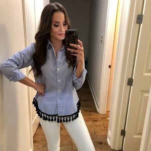 Button Down Tassel Top